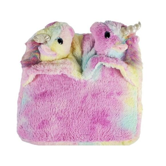 Kids Vibrating Foot Massager Unicorn Tie Dye Rainbow Plush Soft Gift Kidcore - Picture 5 of 11